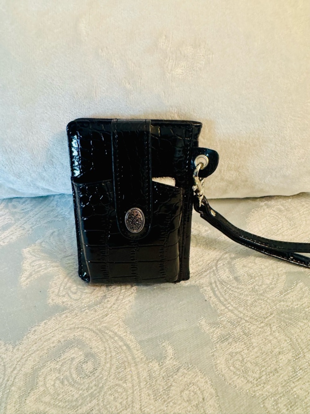 Milano Black Snap Card Holder Wallet
